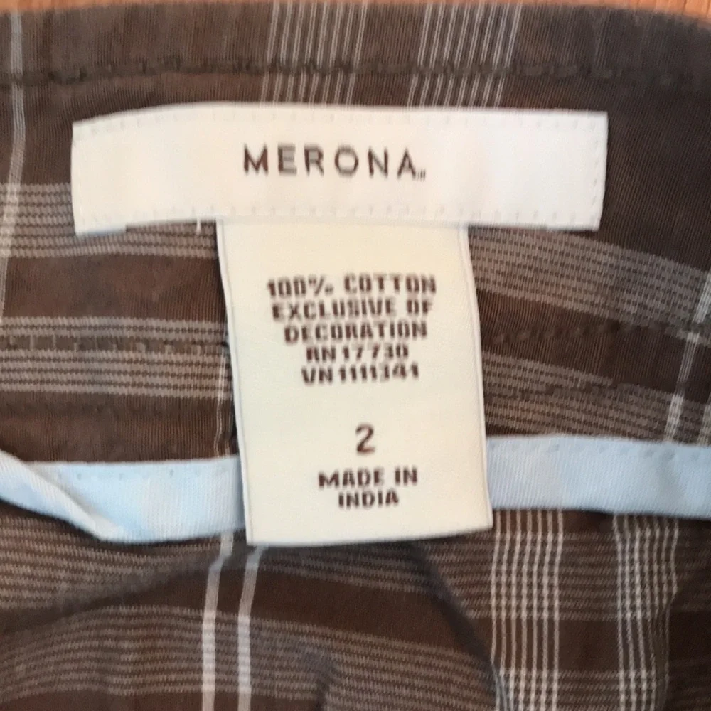 Brown Plaid Skirt by Merona Sz 2